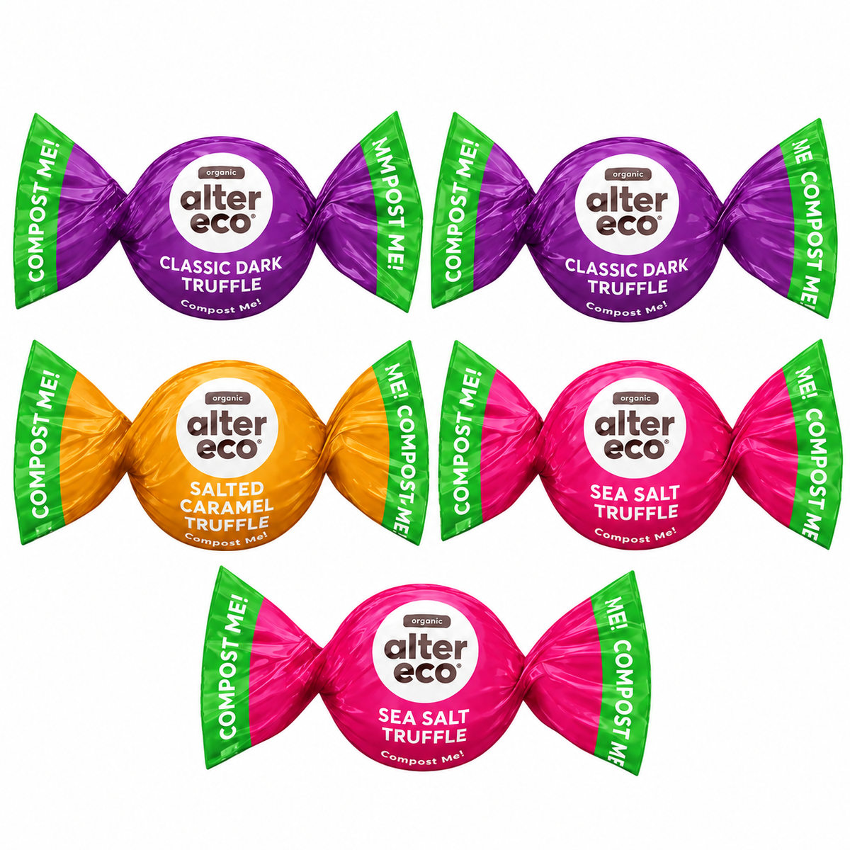 Five assorted Alter Eco truffles
