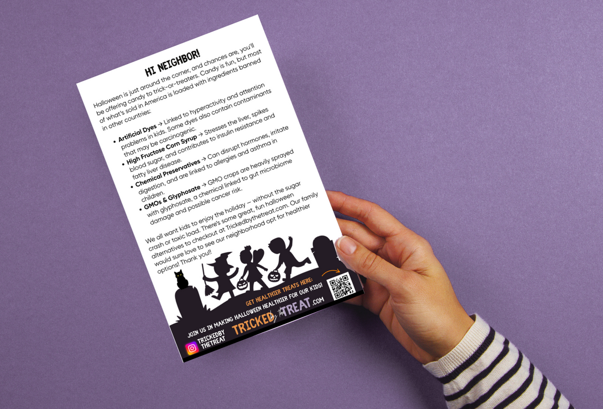 The original Tricked by the Treat neighborhood flyer