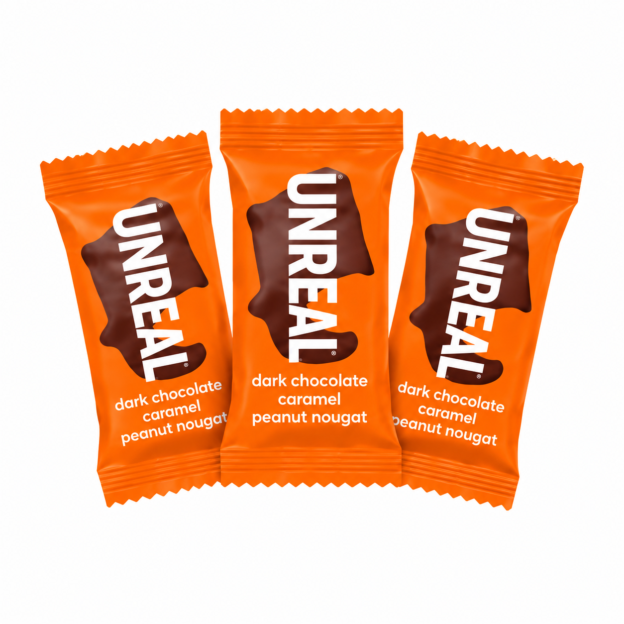 Three caramel peanut nougat minis